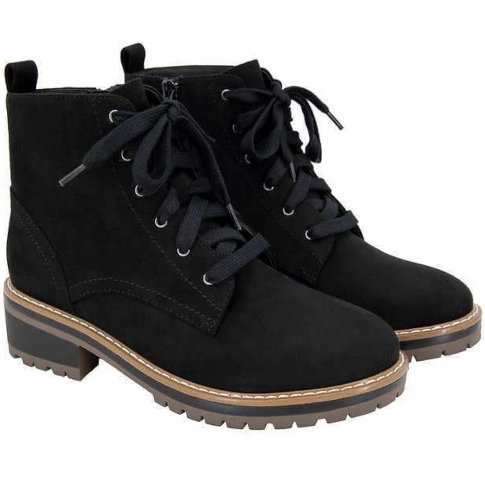 NEW - Kensie Women's Kasha Lace Up Zipper Closure Low Heel Ankle Boots